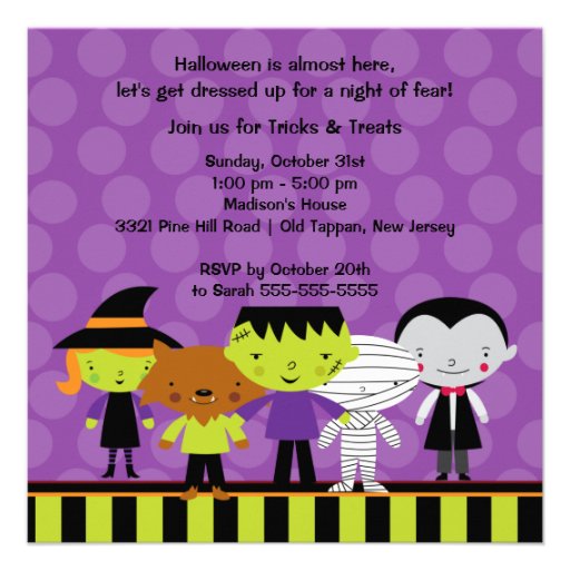 Cute Kids Halloween Costume Party Invitation