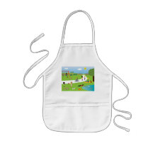 Cute kids playing in park apron