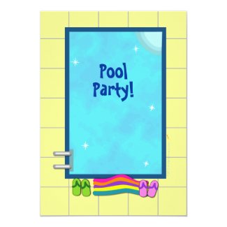 Cute Kids Pool Party Invitations Template