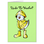 Cute Kids Rainy Day Cartoon Chick Custom Get Well cards