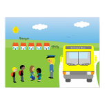 Cute Kids Waiting To Get On School Bus Poster