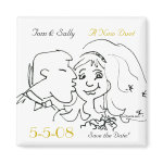 Cute Kiss Save the Date Wedding Magnets magnet
