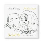 Cute Kiss Save the Date Wedding Magnets magnets