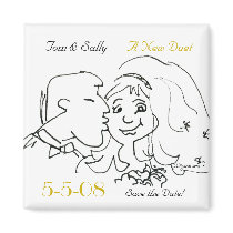 Cute Kiss Save the Date Wedding Magnets by zooogle Cute Kiss Save the Date Wedding Magnets