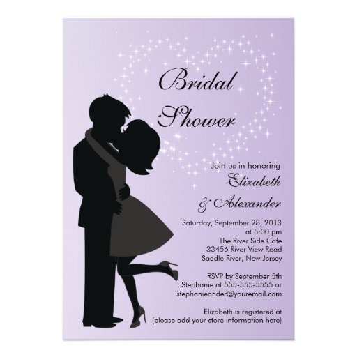 Cute Kissing Couple in Love Bridal Shower Personalized Invites