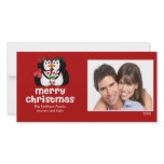 CUTE Kissing Penguins Merry Christmas Photo Card