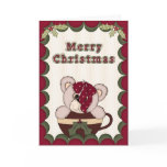 Cute Kitsch Teddy Bear Merry Christmas in a Cup cards