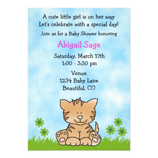 Cute Kitten Baby Shower Invitation