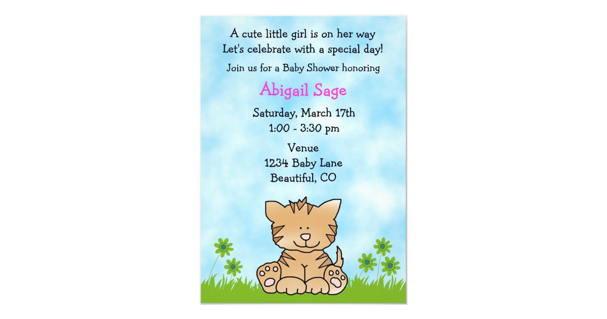 Cute Kitten Baby Shower Invitation Zazzle