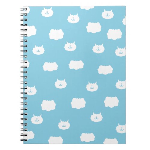 Cute Kitten Clouds Notebook - Blue