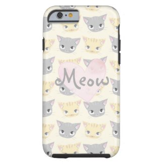 Cute Kitten Face Pattern Meow Case Barely There iPhone 6 Plus Case