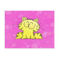 Cute Kitten Pink Room postcards by Toonboy Cute Kitten Pink Room postcards