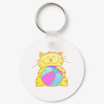 Cute Kitten Play Beach Ball keychains