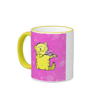 Cute Kitten Play Violin mugs by Toonboy Cute Kitten Play Violin mugs