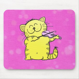 Cute Kitten Violinist mousepad
