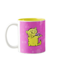 Cute Kitten Violinist mugs by Toonboy Cute Kitten Violinist mugs