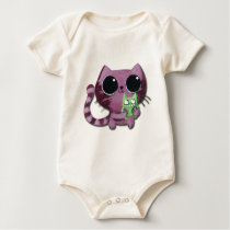 cute kitten with monster toy t-shirts