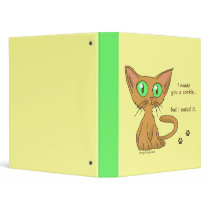 Cute Kitty Ate Your Cookie binders by ironydesign Cute Kitty Ate Your Cookie binders