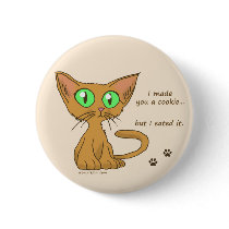 Cute Kitty Ate Your Cookie Pin