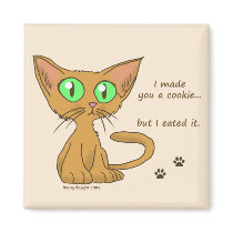 Cute Kitty Ate Your Cookie Fridge Magnets