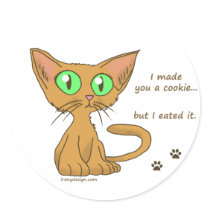 Cute Kitty Ate Your Cookie Sticker