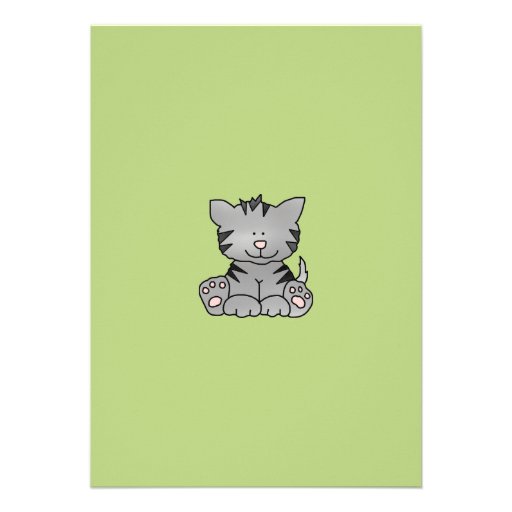 Cute Kitty Birthday Invitation for Girls