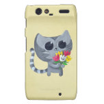 Cute Kitty Cat and flowers Droid RAZR Cover