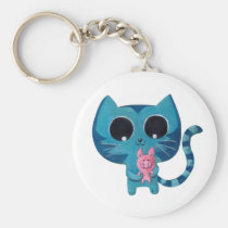 Cute Kitty Cat and Pig keychains