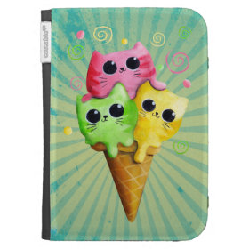 Cute Kitty Cat Ice Cream Kindle 3G Cover