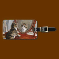 Cute Kitty Cat Vintage Art by Frank Paton luggage tags