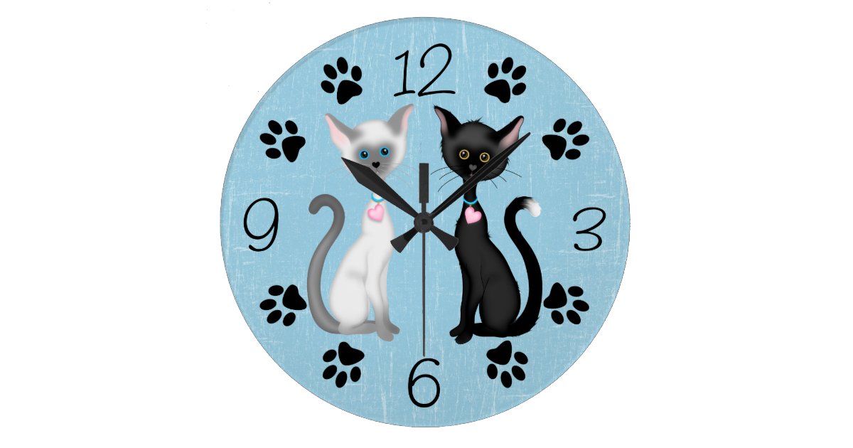 Cute Kitty Cat Wall Clock Zazzle