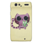 Cute Kitty Cat with Little Green Monster Motorola Droid RAZR Cases
