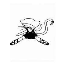cute kitty dancer doll postcards