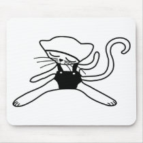 cute kitty doll black mousepads