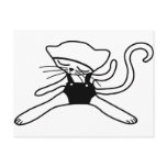 cute kitty doll black postcards