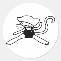 cute kitty doll black stickers