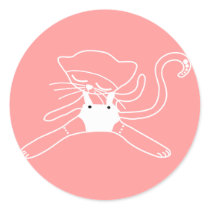 cute kitty doll white stickers