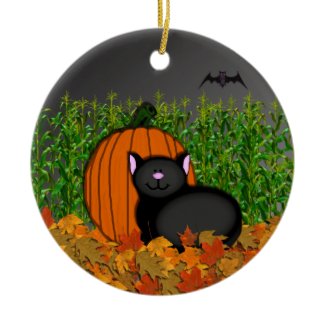 Cute Kitty Halloween Ornament ornament