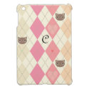 Cute Kitty Pink Argyle iPad Mini Case
