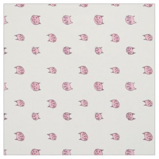 Cute Kitty Print Fabric