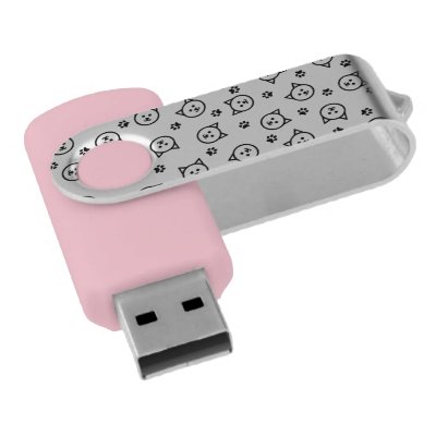 Cute Kitty Print Swivel USB 2.0 Flash Drive