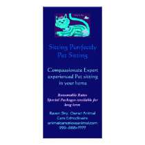 Cute Kitty Sitting Purrfectly Pet sitting rack car Personalized Rack Card
