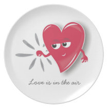 cute 'knock knock' heart dinner plate