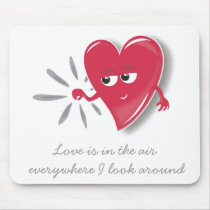 cute 'knock knock' heart mouse pad