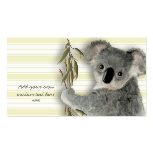 Cute Koala Business Card (front side)
