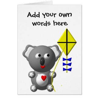 Cute Koala flying a kite