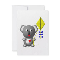 Cute Koala flying a kite Announcement