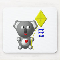 Cute Koala flying a kite mousepads