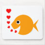 Cute Ladies Goldfish Hearts Valentine Mouse Mats