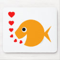 Cute Ladies Goldfish Hearts Valentine mousepads by Swisstoons Cute Ladies Goldfish Hearts Valentine mousepads